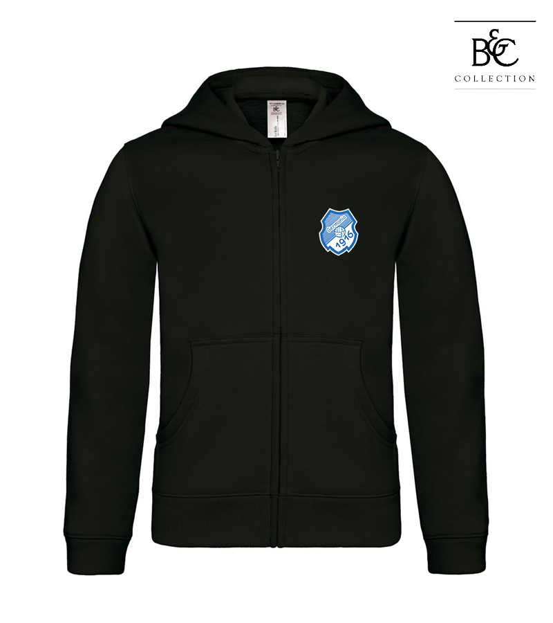 B&C Kinder Zipped Hoodie Black "Anton"