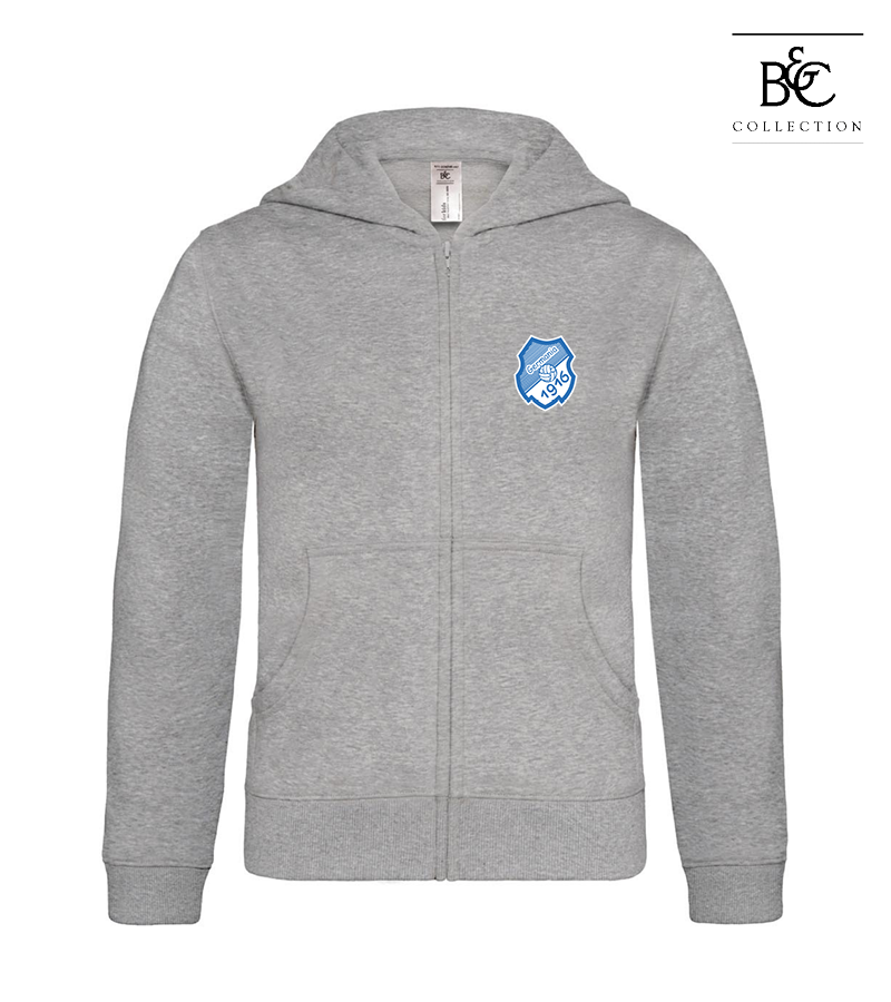 B&C Kinder Zipped Hoodie Heather Grey "Anton"