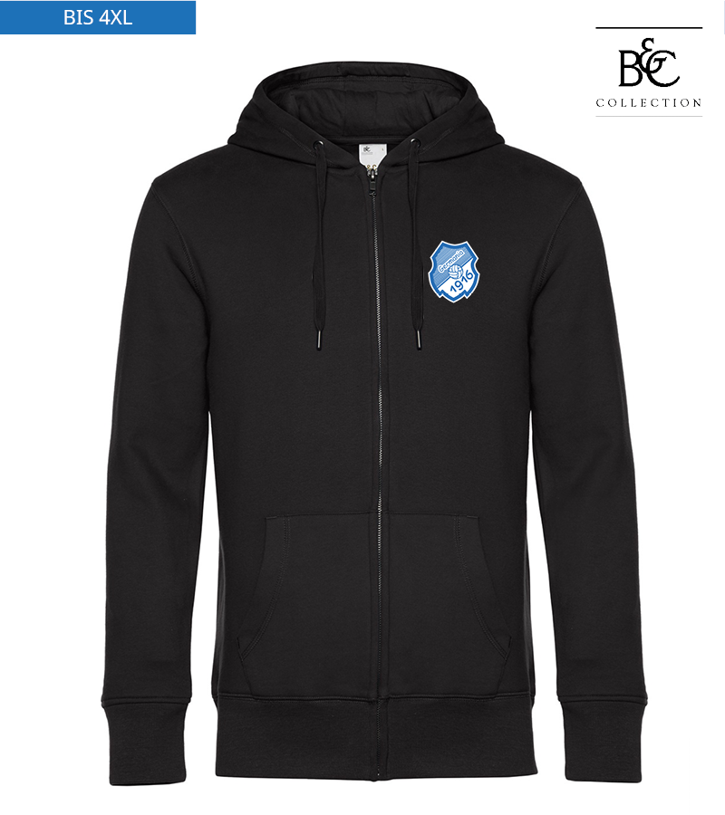 B&C Herren Zipped Hoodie Black Pure "Anton"