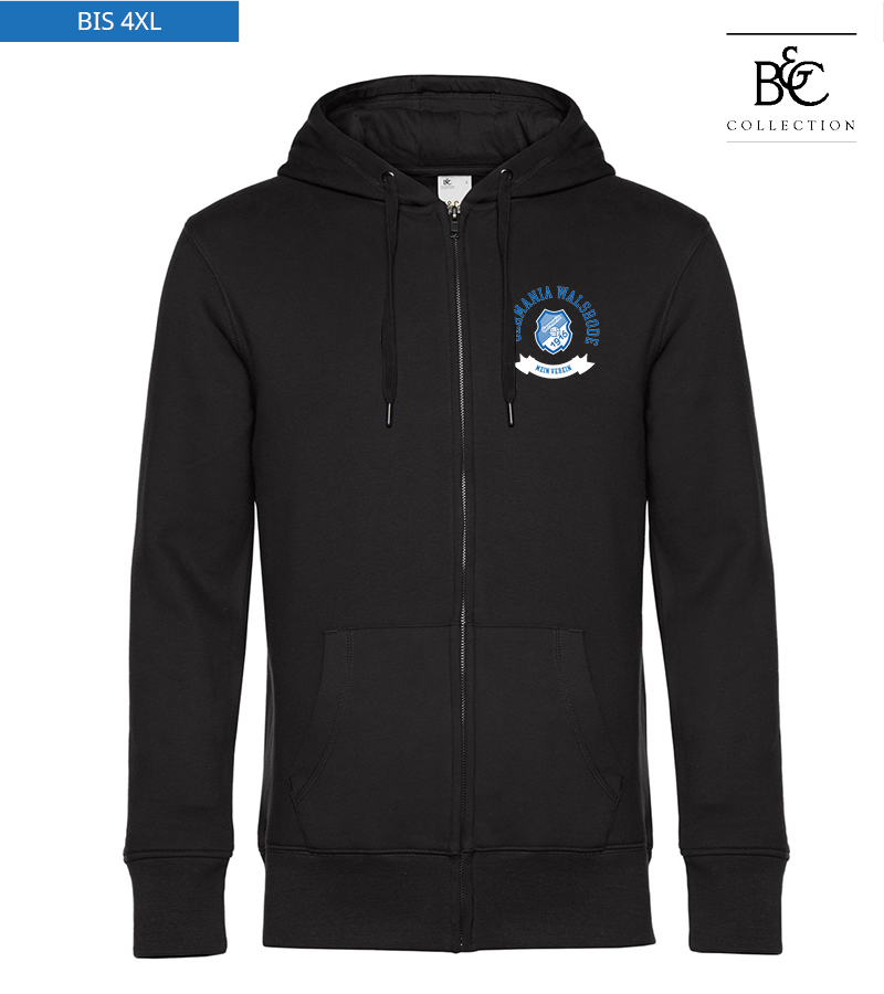 B&C Herren Zipped Hoodie Black Pure "Bono"