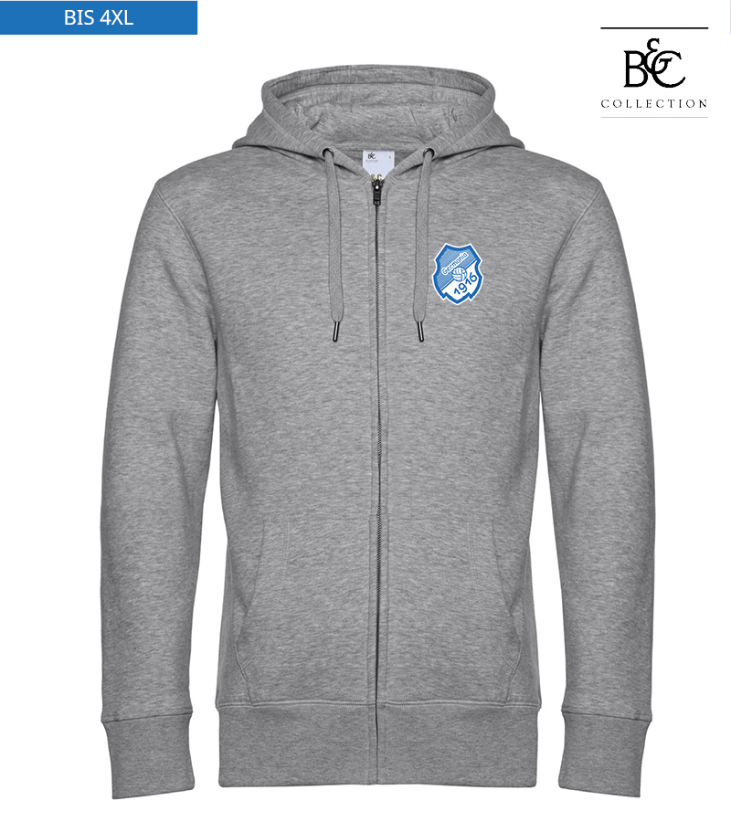 B&C Herren Zipped Hoodie Heather Grey "Anton"