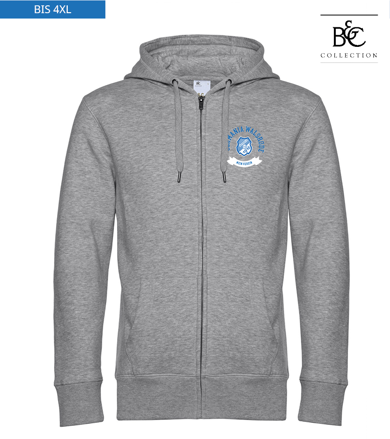 B&C Herren Zipped Hoodie Heather Grey "Bono"