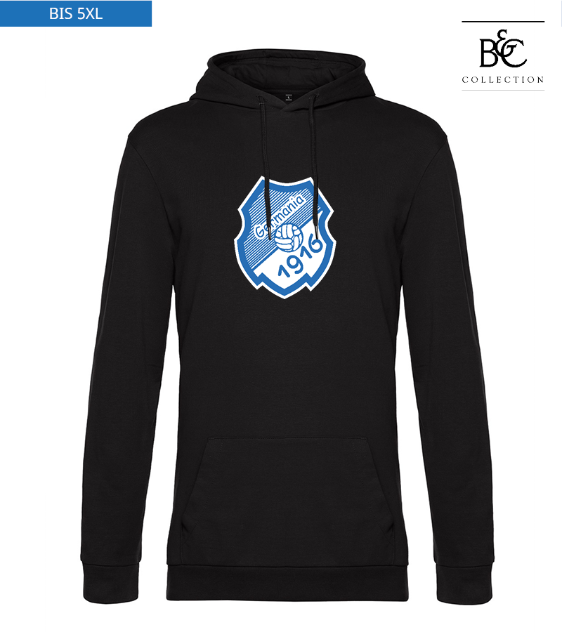 B&C Herren Hoodie Black Pure "Anton Frontprint"