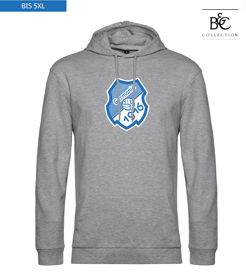 B&C Herren Hoodie Heather Grey "Anton Frontprint"