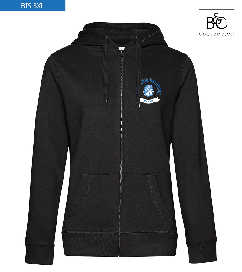 B&C Damen Zipped Hoodie Black Pure "Bono"