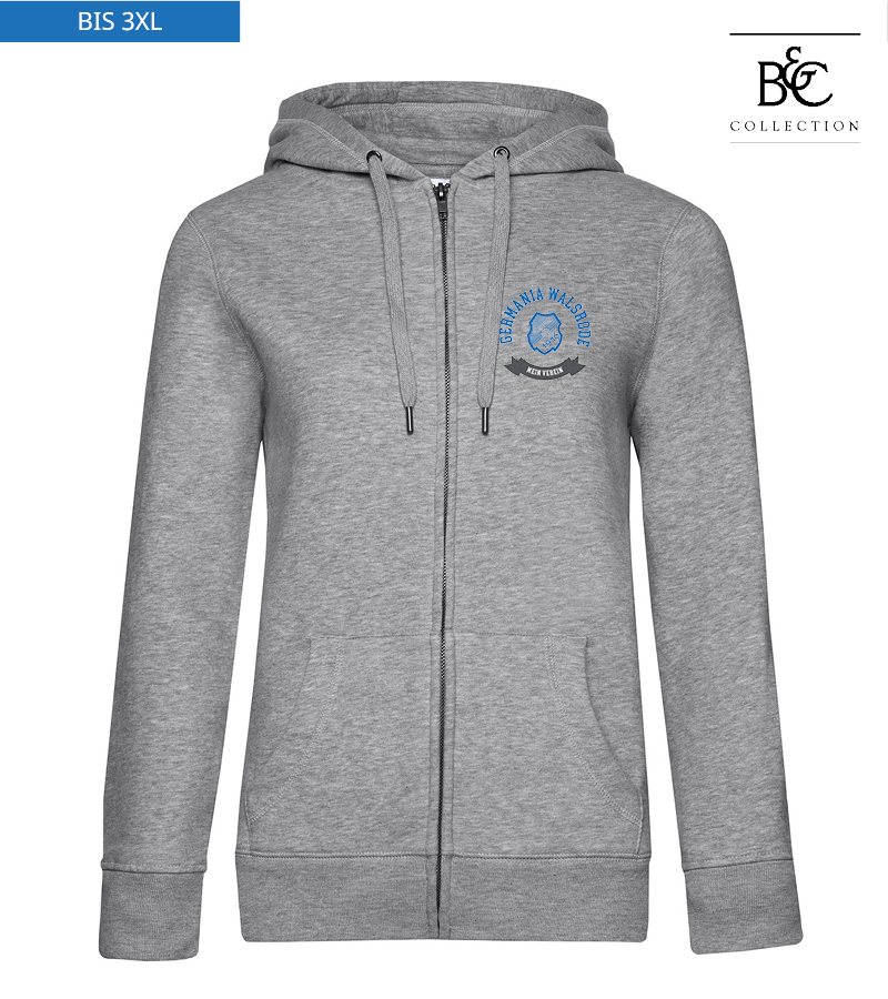 B&C Damen Zipped Hoodie Heather Grey "Bono"