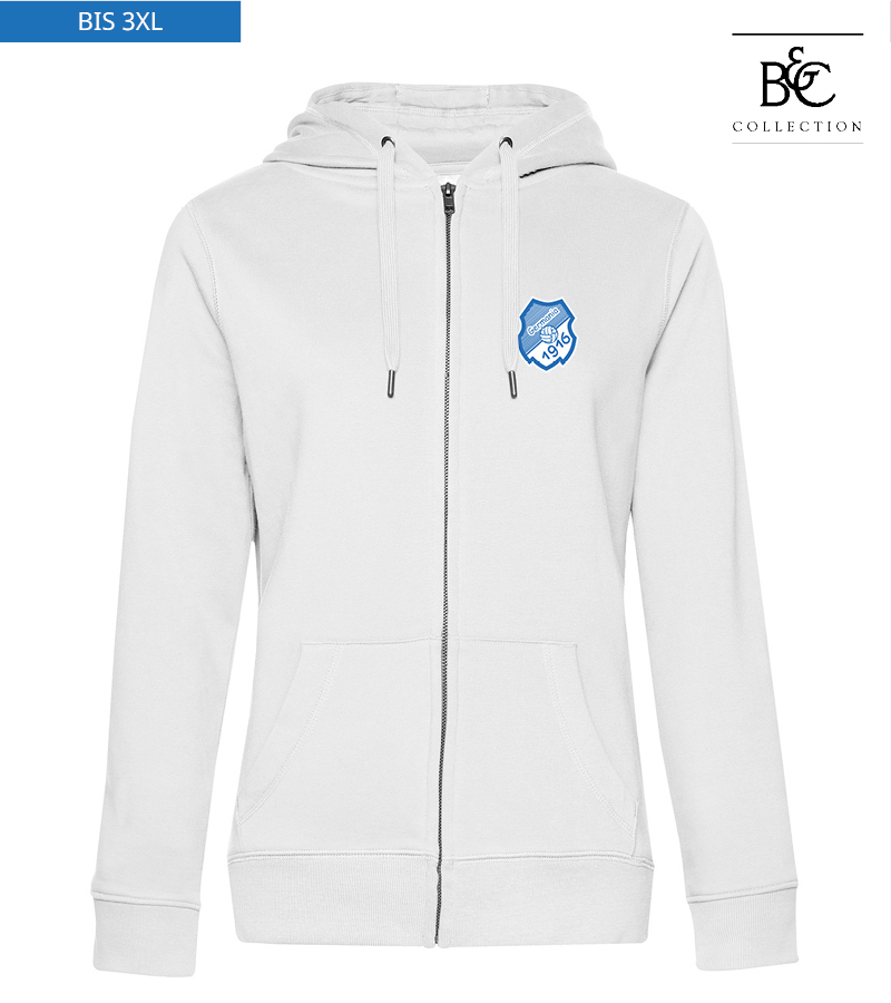B&C Damen Zipped Hoodie White "Anton"