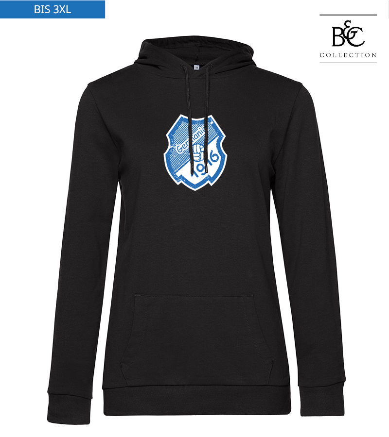B&C Damen Hoodie Black Pure "Uwe Frontprint"