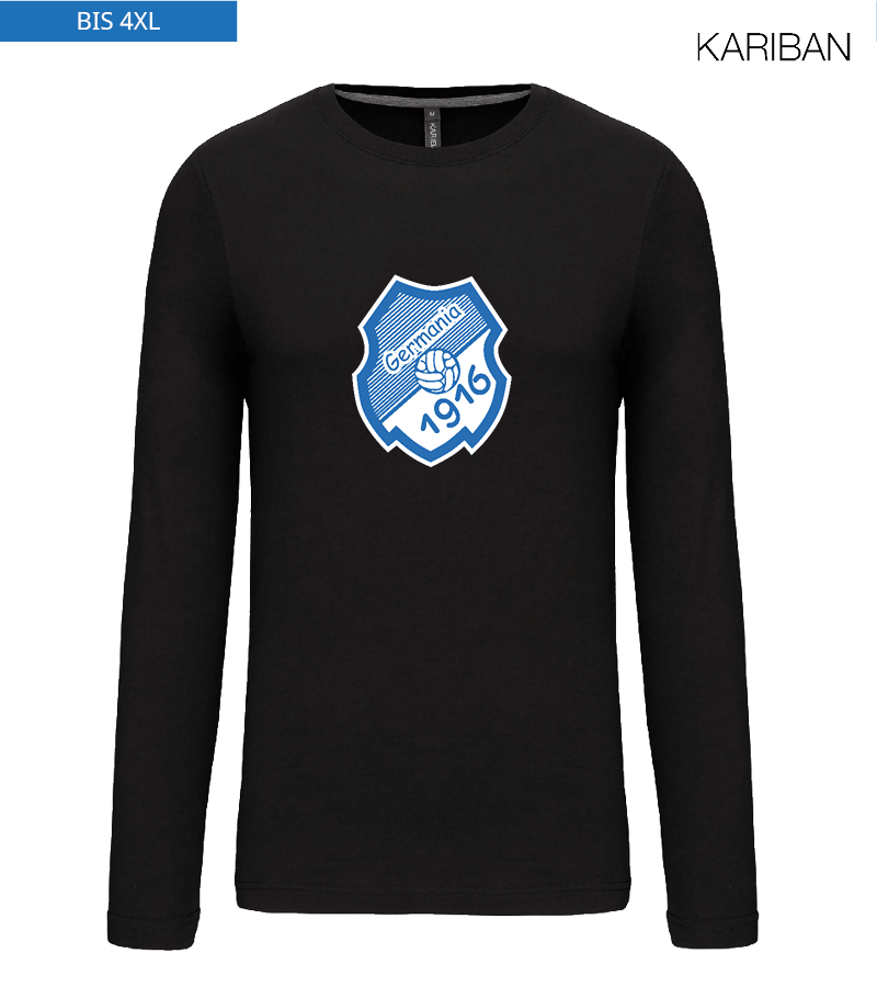 Kariban Herren Langarmshirt Black "Anton Frontprint"