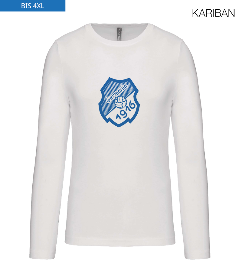 Kariban Herren Langarmshirt White "Anton Frontprint"