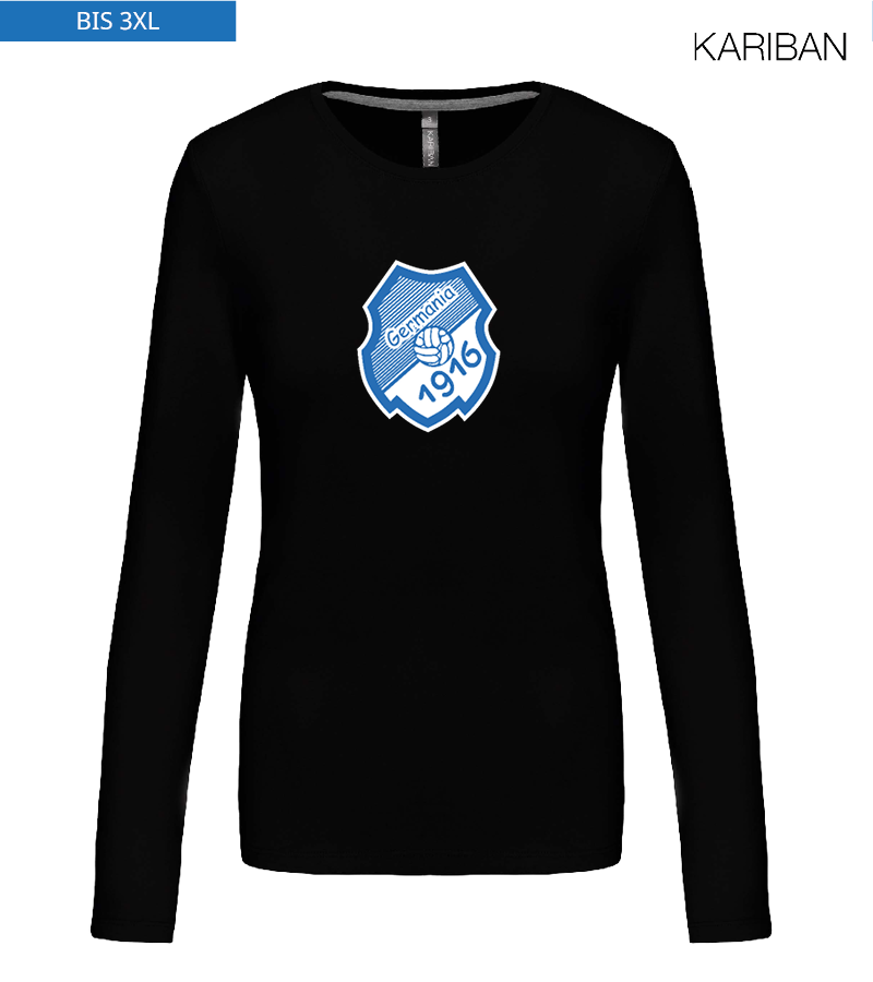 Kariban Damen Langarmshirt Black "Anton Frontprint"