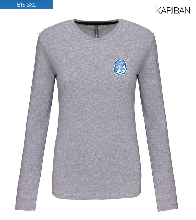 Kariban Damen Langarmshirt Oxford Grey "Anton"