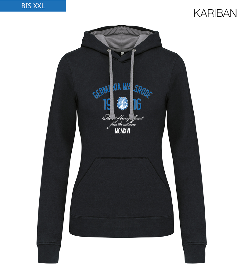 Kariban Damen Hoodie Black Fine Grey "Isack"