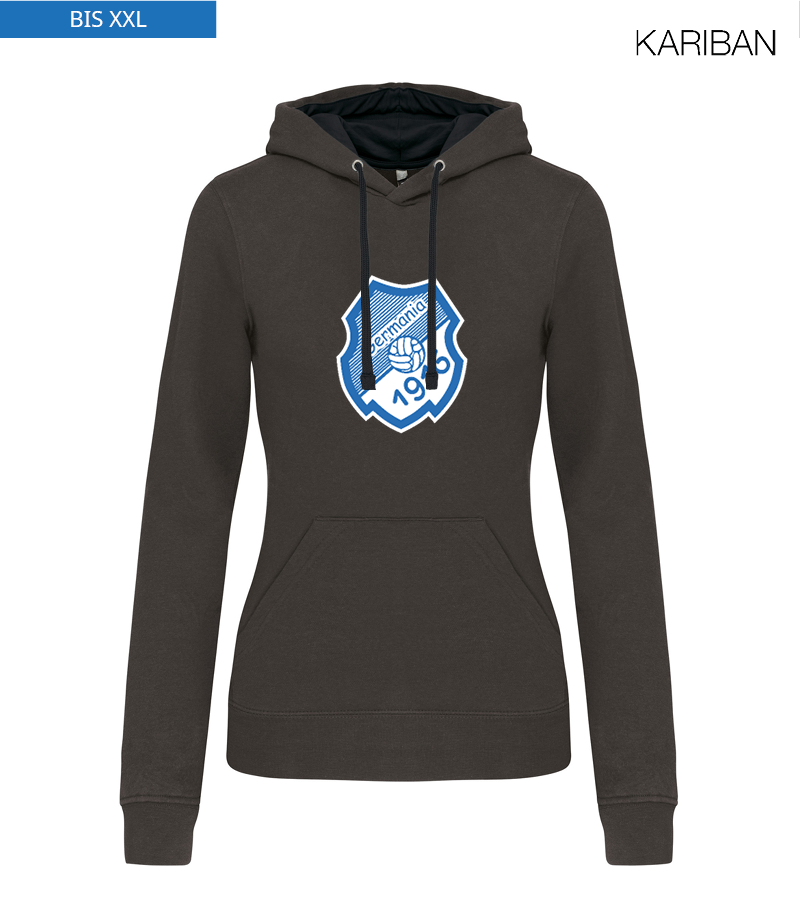 Kariban Damen Hoodie Dark Grey Black "Anton Frontprint"