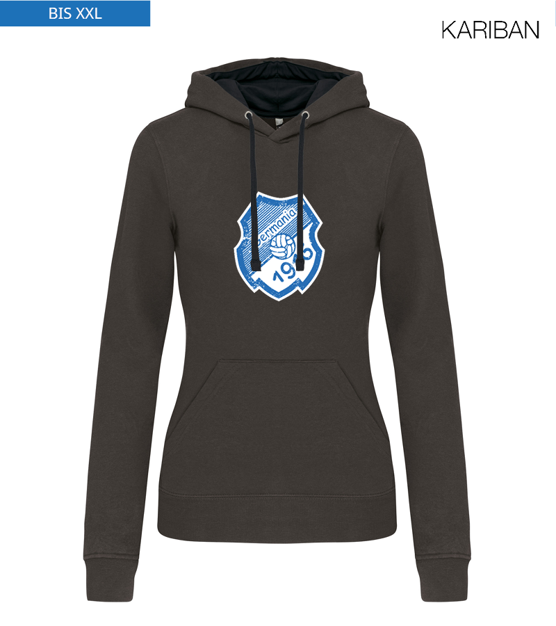 Kariban Damen Hoodie Dark Grey Black "Uwe Frontprint"
