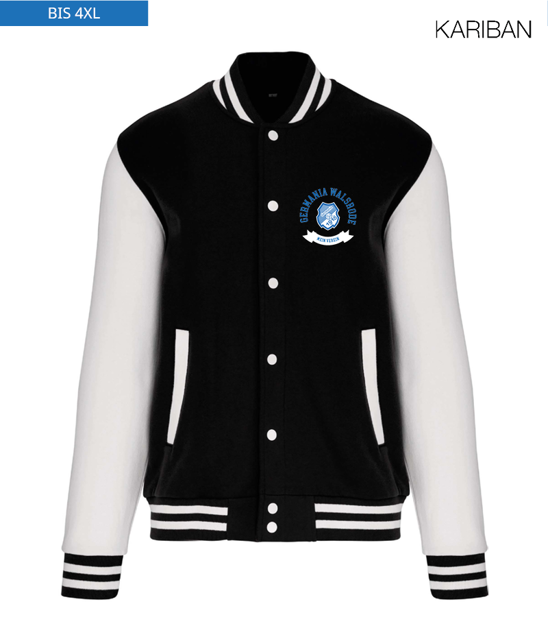 Kariban Unisex Collegejacke Black White "Bono"