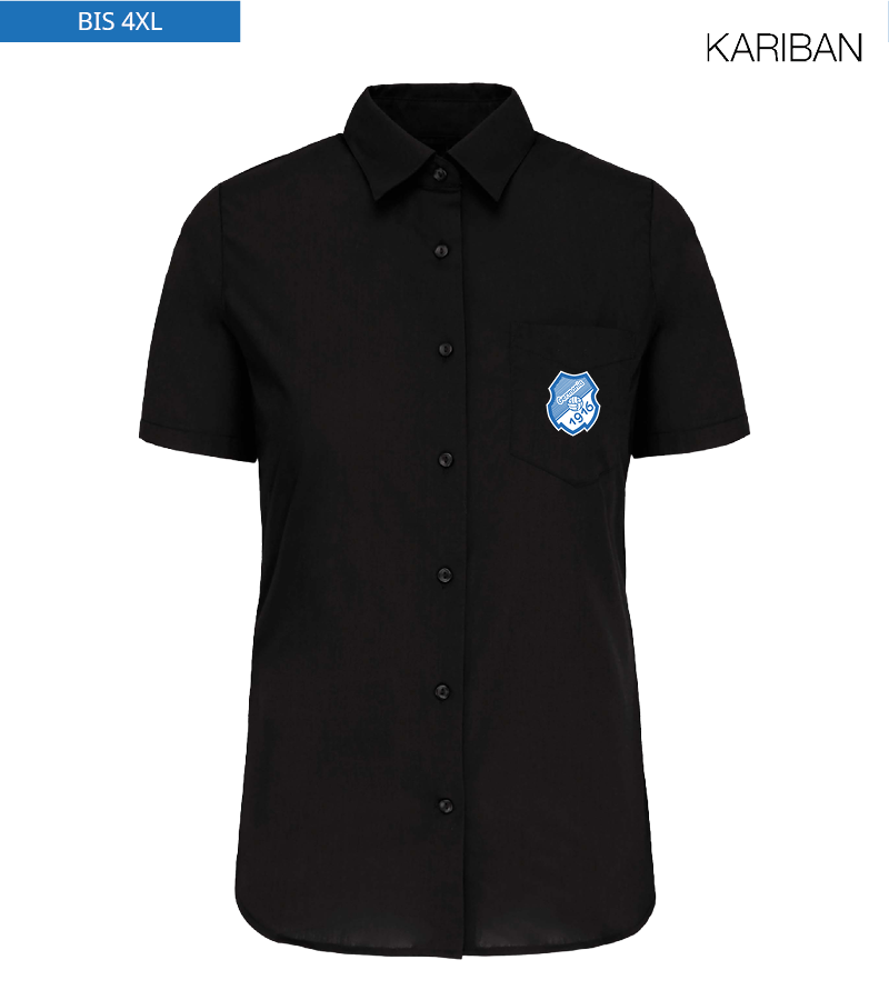 Kariban Damen Kurzarmbluse Black "Anton"