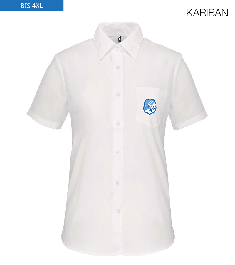 Kariban Damen Kurzarmbluse White "Anton"