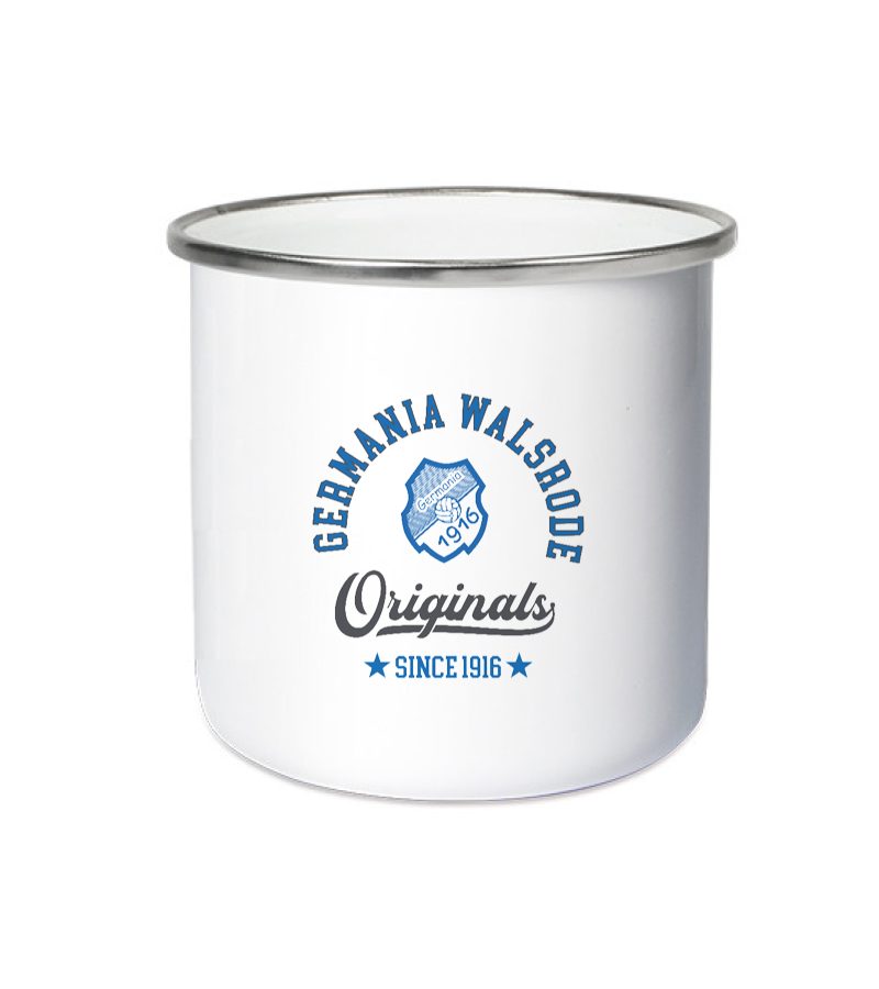 Emailletasse White Silver "Jacob" A