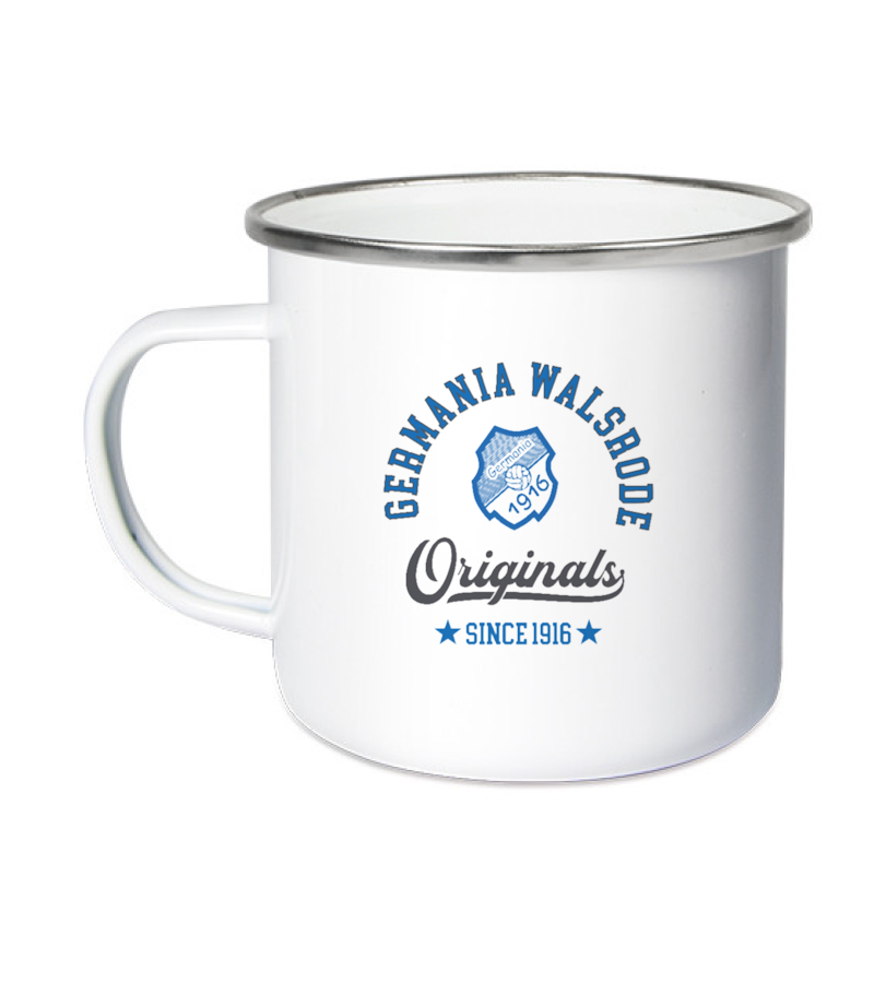 Emailletasse White Silver "Jacob" B