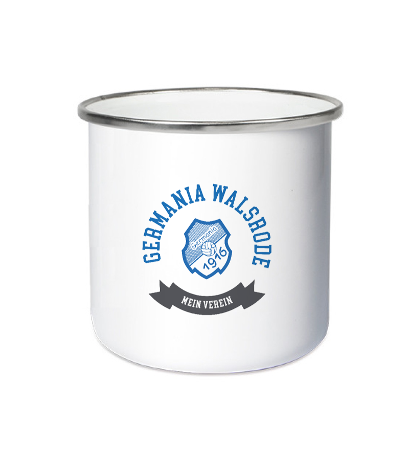 Emailletasse White Silver "Bono" A