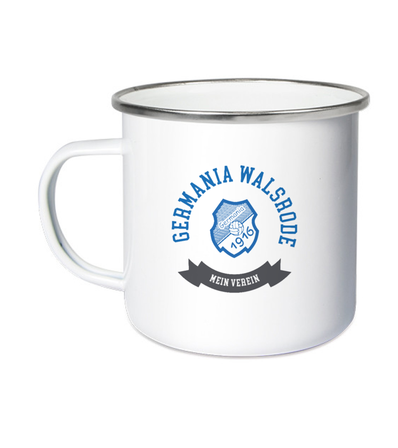 Emailletasse White Silver "Bono" B